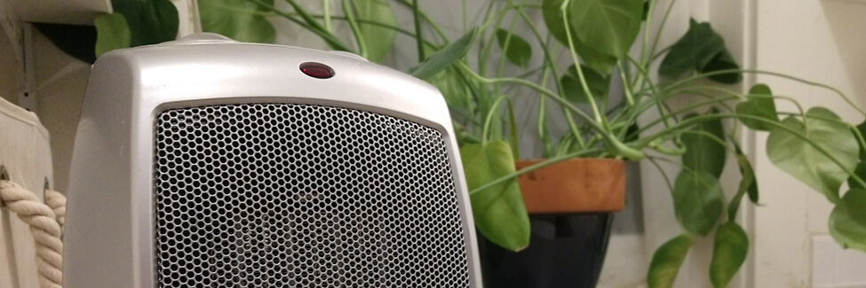space heater with plant