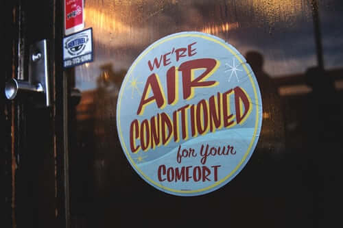 we are air conditioned sign