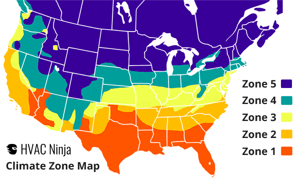 climate zone map of North America